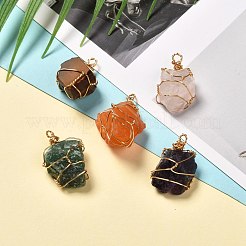 Кулоны из грубого необработанного натурального камня&nbsp;PALLOY-JF00848