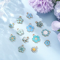 26 шт. 13 стиля синие эмалевые подвески из сплава&nbsp;ENAM-FP0002-08