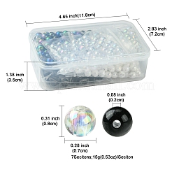 350 шт. 7-х цветные прозрачные и непрозрачные акриловые бусины&nbsp;MACR-FS0001-82