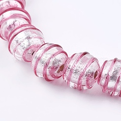 Ручная серебряная фольга стеклянные бусины Lampwork&nbsp;FOIL-G027-01D
