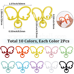 20 шт. 10-цветные поворотные застежки-бабочки из цинкового сплава с покрытием из краски для выпечки&nbsp;FIND-SC0017-45