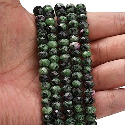 Натуральный рубин в цоизита бусин пряди G-Z111-A51