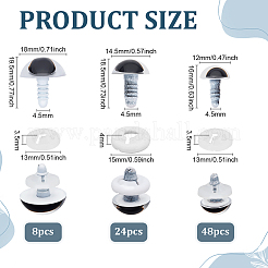 80 шт. 3 вида пластиковых глаз для поделок&nbsp;DIY-PH0034-45
