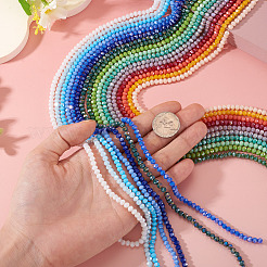 17 нить 17 цвета гальванические стеклянные бусины нити&nbsp;EGLA-TA0013-43