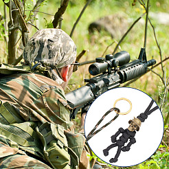 3шт 3-цветный полипропиленовый плетеный брелок в виде кукурузного узла&nbsp;KEYC-HY0001-26