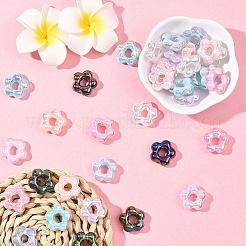 35 шт. 7-цветные непрозрачные акриловые бусины с УФ-покрытием&nbsp;OACR-YW0003-89