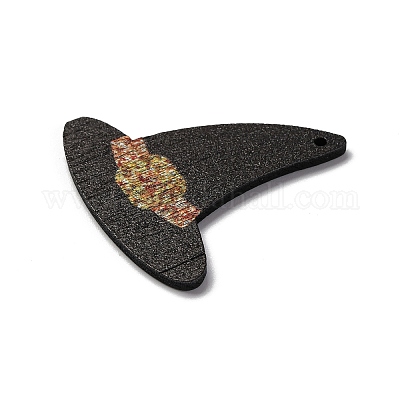 Деревянные подвески с односторонним принтом WOOD-B009-01J-1