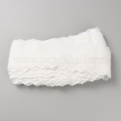 Хлопковая вышивка цветочной кружевной лентой&nbsp;OCOR-WH0078-217-1