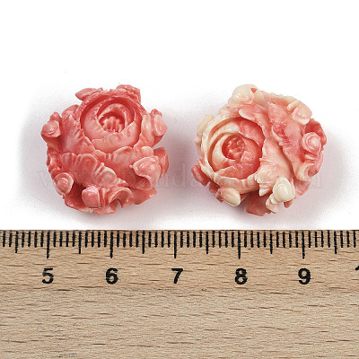 Резные бусины из синтетического коралла&nbsp;X1-SHEL-D001-01A-1