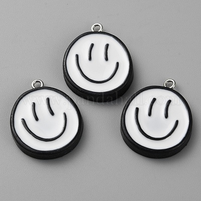 Подвески из непрозрачной смолы и эмали RESI-WH0036-20G-1