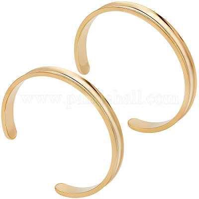 2 шт. браслеты-манжеты из нержавеющей стали&nbsp;BJEW-SC0001-67A-1