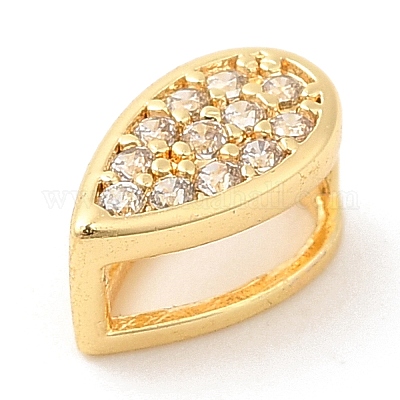 Покрытие стойки латунь микро паве прозрачные дужки для подвесок с кубическим цирконием&nbsp;LS-KK-Q781-15G-1