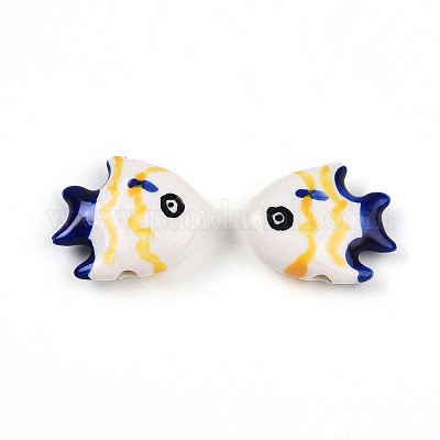 Фарфоровые бусины ручной работы&nbsp;PORC-N009-08C-1