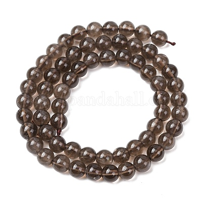 Природные дымчатый кварц бисер пряди круглые&nbsp;G-E329-6mm-38B-1