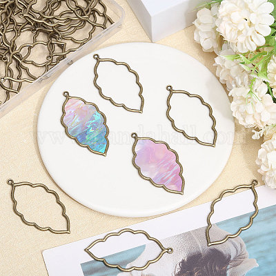 50 шт. большие подвески из сплава в тибетском стиле с открытой задней частью FIND-CA0008-77AB-1