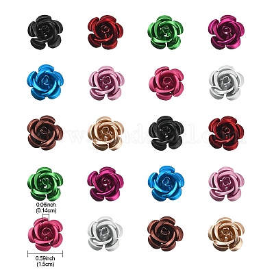 50шт 10 цвета алюминиевые бусины&nbsp;ALUM-YW0001-06B-1