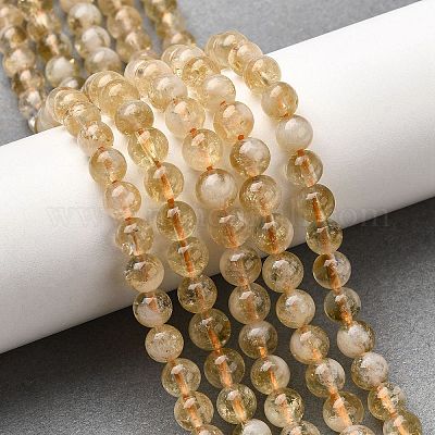 Нити из нагретых натуральных цитриновых бусин&nbsp;LS-G-D323-A01-6mm-B-1
