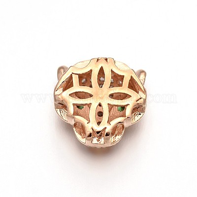 Стойки обшивки латунные микро проложить кубического циркония леопарда полые шарики ZIRC-I012-18RG-RS-1