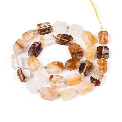 Натуральный желтый гематоидный кварц/золотые целебные кварцевые бусины нити&nbsp;G-T138-26A-03-1