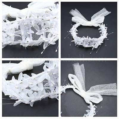 Сплав с пластиковой имитацией жемчуга сетчатый головной убор шапка&nbsp;AJEW-WH20054-127-1