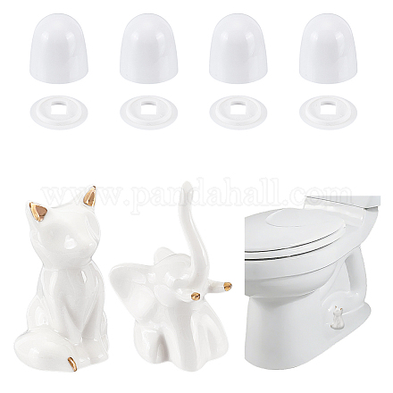 Круглые пластиковые крышки для болтов унитаза с дополнительными шайбами и керамическими украшениями&nbsp;AJEW-NB0008-28-1