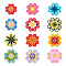 12Pcs Polyester Clothing Patches, Daisy, Mixed Color, 41.5~43.5x1.7mm