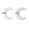 Tibetan Style Alloy Connector Charms, Cadmium Free & Lead Free, Moon, Antique Silver, 16x13.5x1.1mm, Hole: 1.3mm