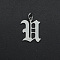 Non-Tarnish 304 Stainless Steel Pendants, with Jump Ring, Old English, Letter, Laser Cut, Stainless Steel Color, Letter.U, 16.5x13x1mm, Hole: 3mm