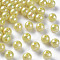 Opaque Acrylic Beads, AB Color Plated, Round, Yellow, 8x7mm, Hole: 2mm