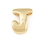 Brass Beads, Long-Lasting Plated, Rack Plating, Lead Free & Cadmium Free, Real 18K Gold Plated, Letter J, 14x11x5mm, Hole: 11x3mm