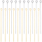 100Pcs 2 Colors Brass Eye Pins, Golden & Silver, 50~51x3x0.7mm, Hole: 1.5~1.6mm, 50pcs/color