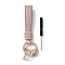 Microfiber & Zinc Alloy & Crystal Rhinestone Keychain, Light Gold, Rosy Brown, 13.5cm