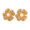 304 Stainless Steel with Plastic Imitation Pearl Stud Earrings for Women, Flower, Golden, 27x27mm