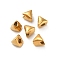 304 Stainless Steel Beads, Triangle, Ion Plating(IP), Real 18K Gold Plated, 4x4x3.5mm, Hole: 1~1.2mm