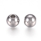 Tarnish Resistant 316L Surgical Stainless Steel Beads, Round, Stainless Steel Color, 6x5mm, Hole: 2mm