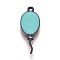 Zinc Alloy Pendants, with Enamel, Balloon, Gunmetal, Turquoise, 20.5x8x1.5mm, Hole: 1.2mm
