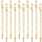10Pcs Brass Ends with Chains, Teardrop, Real 18K Gold Plated, 73mm, Hole: 2.5mm