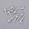 304 Stainless Steel Ball Stud Earrings Findings, with Loop, Round, Silver Color Plated, 13.5~15x5.5mm, Hole: 1.6mm, Pin: 0.7mm
