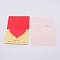 Paper Greeting Cards, for Thanksgiving Day, Heart with Word Pattern, Champagne Yellow, fold: 8.5x9.7cm, unfold: 13.5x9.7x0.03cm