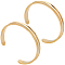 2Pcs Stainless Steel Open Cuff Bangles, Golden, Inner Diameter: 2-1/4 inch(5.7cm) x 2-3/8 inch(5.9cm), 2pcs