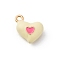 Alloy Enamel Charms, Heart Charm, Golden, Blanched Almond, 11.5x11.5x4.5mm, Hole: 1.6mm