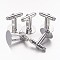 Brass Cufflinks, Platinum, Tray: 14mm, 18x18x14mm