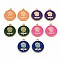Rack Plating Alloy Pendants, with Enamel, Cadmium Free & Lead Free, Flat Round with Rose, Light Gold, Mixed Color, 20.5x18x2mm, Hole: 1.6mm