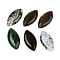 Natural Crackle Agate Cabochons, Dyed, Horse Eye, Light Sea Green, 39x20x6mm