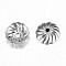 Tarnish Resistant 304 Stainless Steel Bead Caps, Flower, Stainless Steel Color, 7x2mm, Hole: 1mm