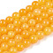 Natural Dyed Yellow Jade Gemstone Bead Strands, Round, Orange, 4mm, Hole: 0.5mm, about 95pcs/strand, 15.7 inch