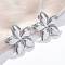 304 Stainless Steel Stud Earrings for Women, Flower, Stainless Steel Color, 36.5x38.5mm