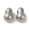 Non-Tarnish 304 Stainless Steel European Beads, Large Hole Beads, Doll, Stainless Steel Color, 13x8.5x9mm, Hole: 4.5mm