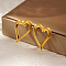 Stylish 304 Stainless Steel Hollow Heart Pendant Stud Earrings for Women Daily Wear, Golden, 30.66x22mm
