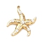 304 Stainless Steel Pendants, with ABS Imitation Pearl Beads, Starfish, 31.5x29x4.5mm, Hole: 1.8mm